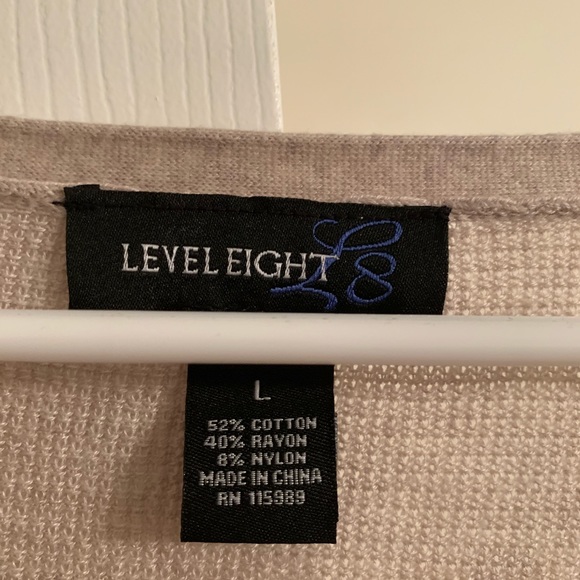 Beige waffle knit cardigan - Picture 3 of 5